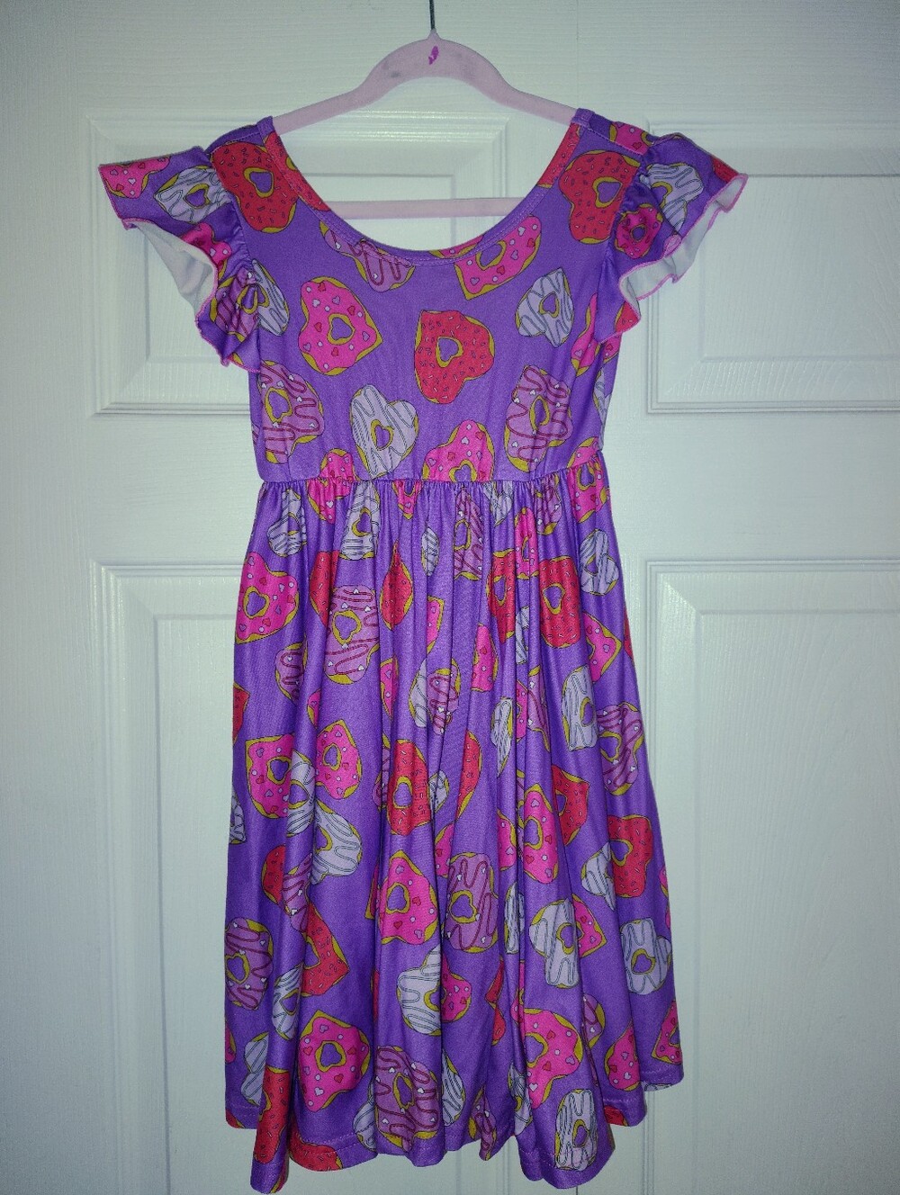 Dot Dot Smile Purple Dress with Pink & White Donut Print